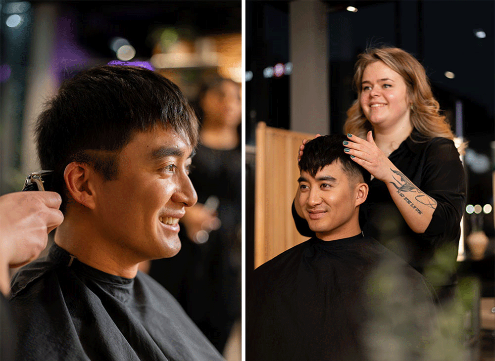 Frisør fra Nikita Hair klipper og styler en Brushed Out Fade – en moderne herrefrisyre med tekstur og bevegelse.