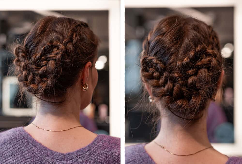 klassisk flettet oppsett sett bakfra