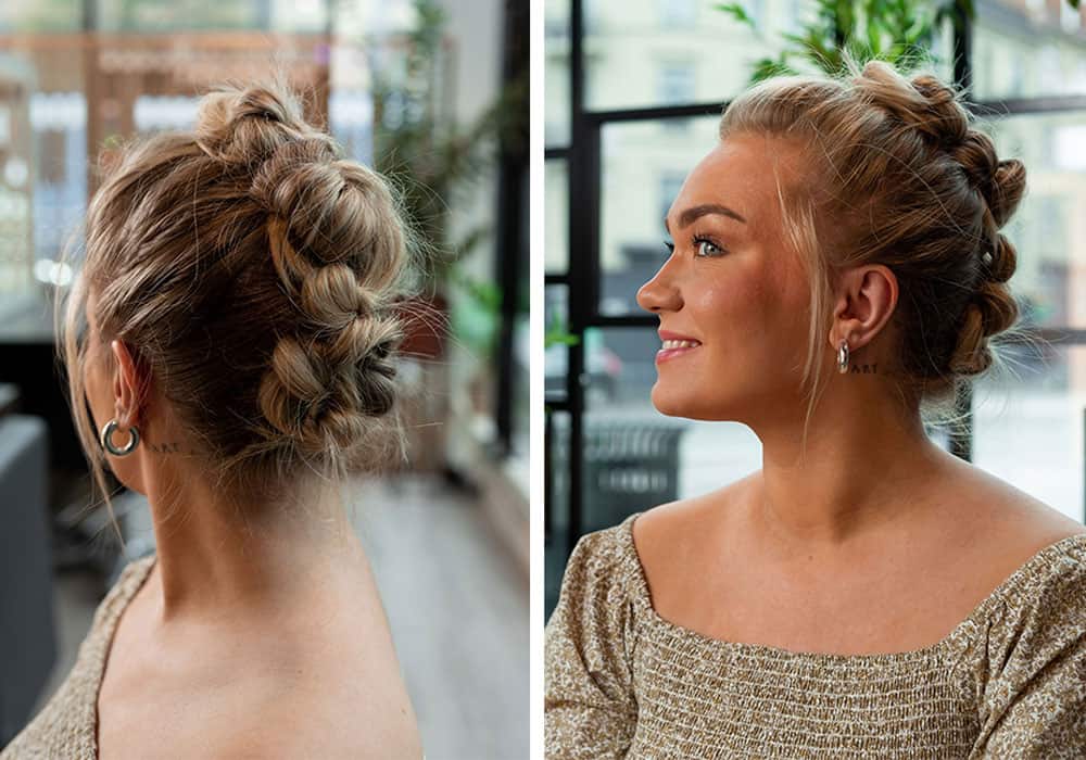 knyteflette som festfrisyre til kort eller halvlangt hår
