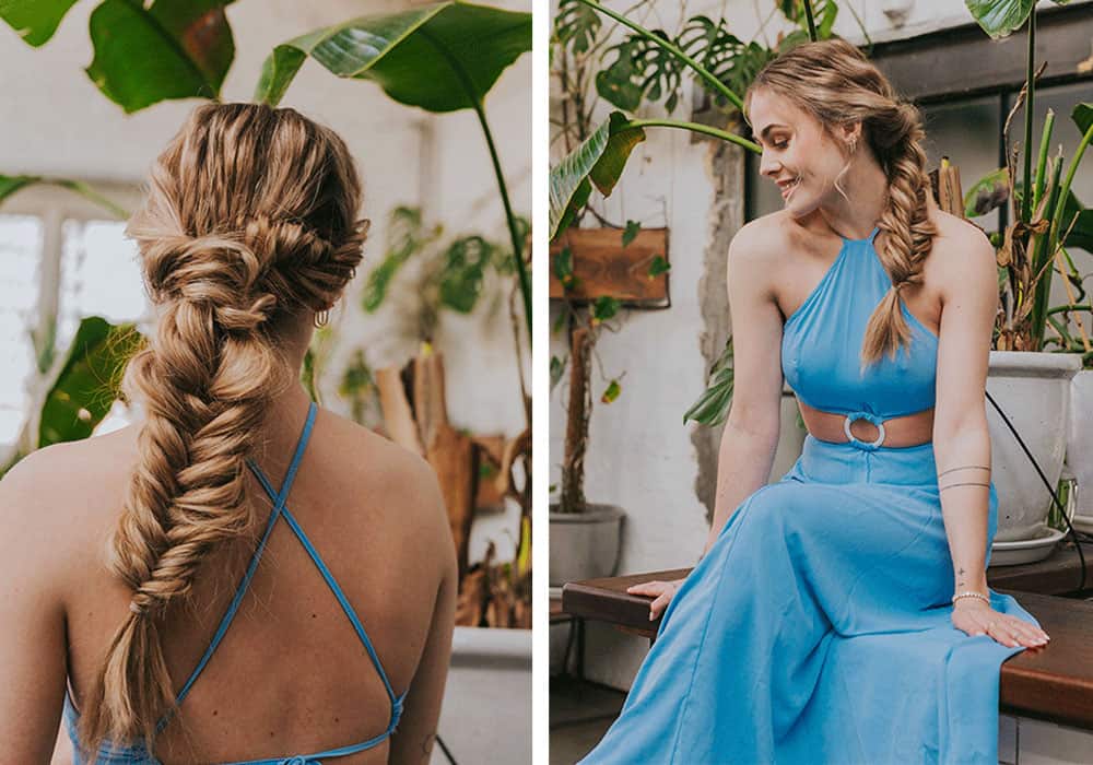 messy flette som avslappet festfrisyre til bryllup eller sommerfest